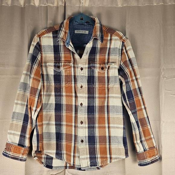 Outerknown Mens Juneau Plaid Long Sleeve Button Down Shirt Medium